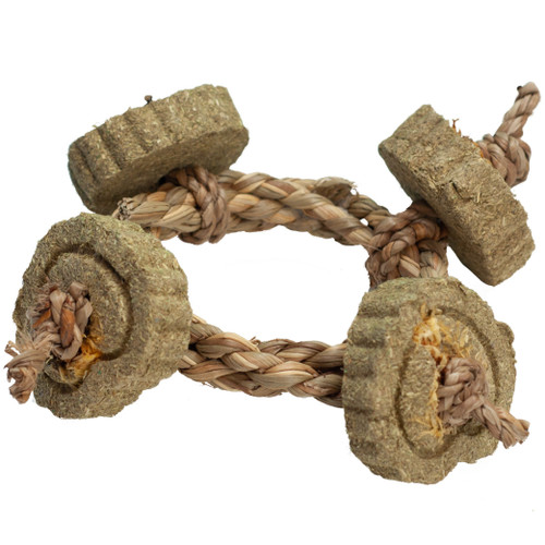 A&E 4-Way Circle Rope Hay Small Animal Chew Toy 
