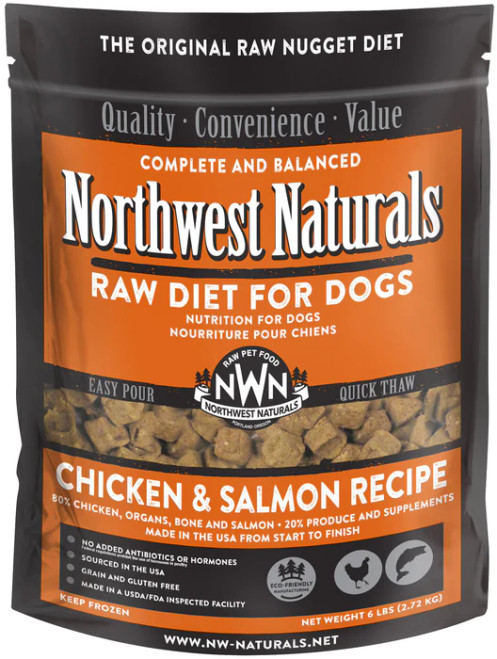 Northwest Naturals Raw Frozen Chicken & Salmon Recipe Nuggets for Dogs 6 lb