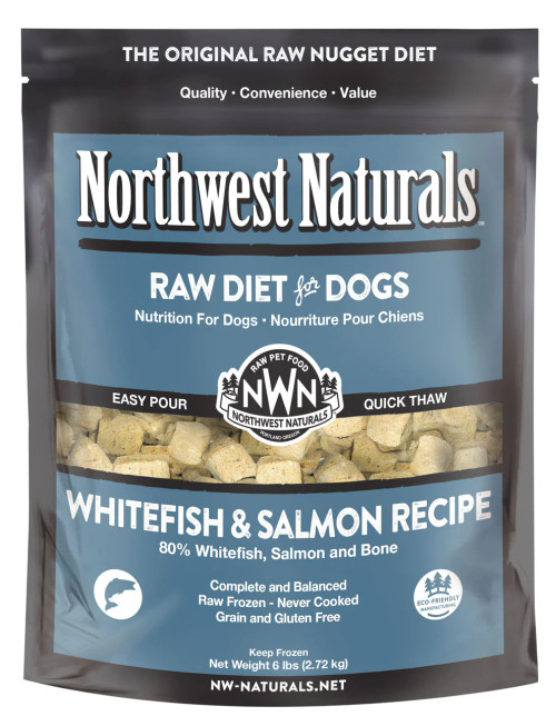 Northwest Naturals Raw Frozen Whitefish & Salmon Recipe Nuggets for Dogs 6 lb