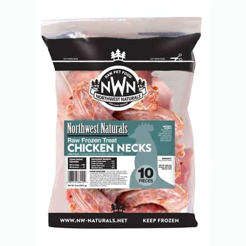 Northwest Naturals Raw Frozen Chicken Necks Dog Treats 10 ct