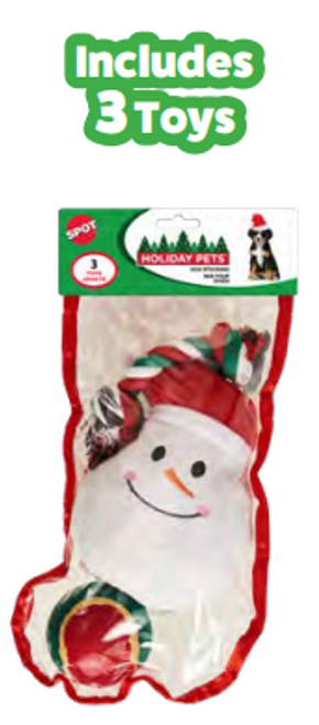 Spot Holiday Toys Medium Dog Stocking 3 pk