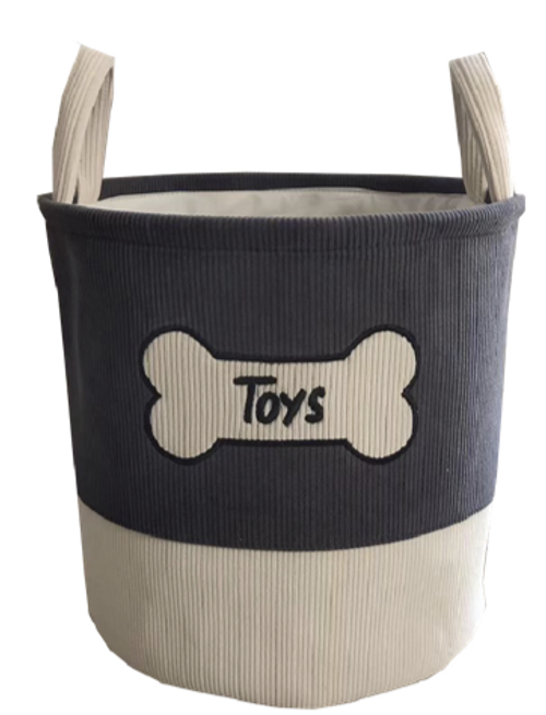 Pet Obsession "Toys" Corduroy Toy Bin 12 x12 x12 in