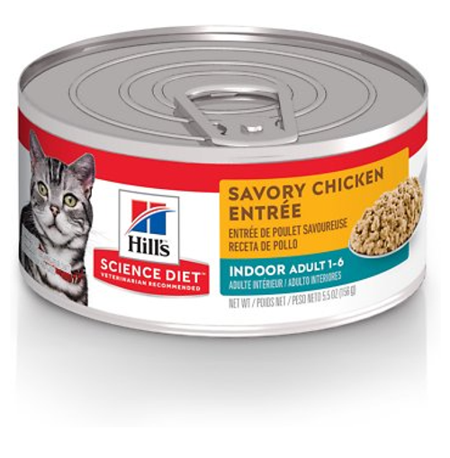 Hill's Science Diet Adult 1-6 Indoor Formula Savor Chicken Entree Canned Cat Food