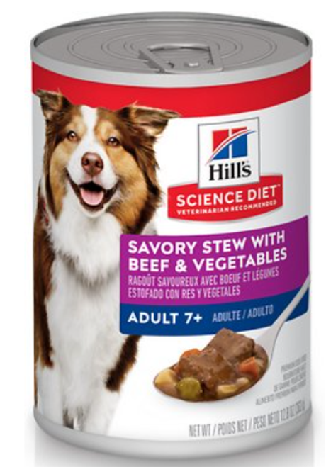 Hill's Science Diet Senior 7+ Savory Stew With Beef & Vegetables Canned Dog Food