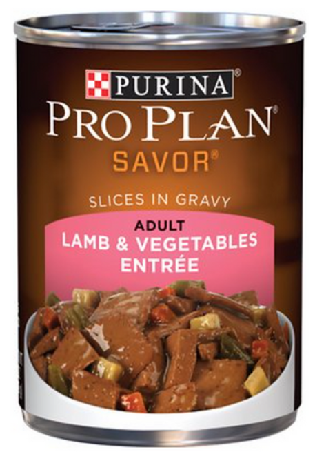 Purina Pro Plan Savor Adult Lamb & Vegetables Entree Slices In Gravy Canned Dog Food