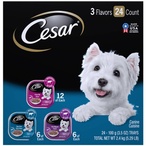 Cesar Filets Beef Flavors In Gravy Variety Pack Dog Food 3.5 oz