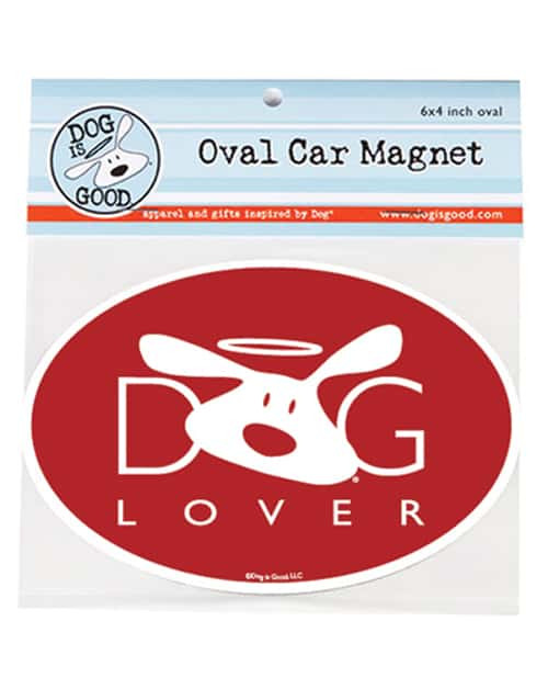 Dog Is Good "Dog Lover" Oval Car Magnet 4 x 6 in