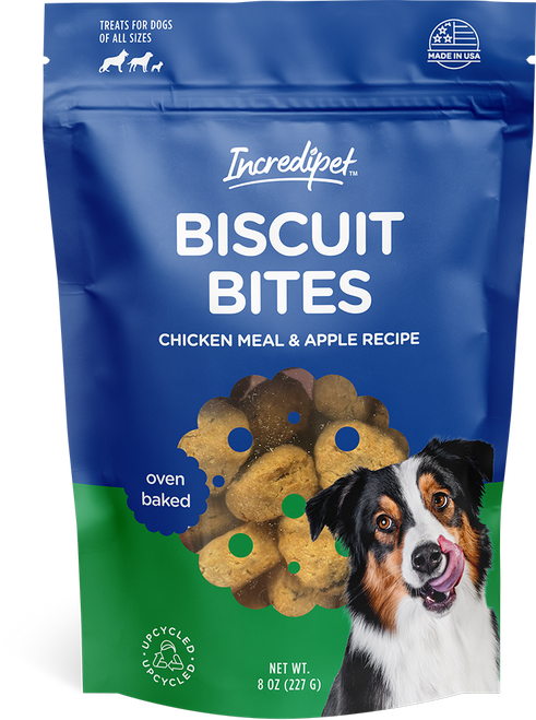 Incredipet Oven Baked Chicken Meal & Apple Recipe Biscuit Bites Dog Treats 8 oz