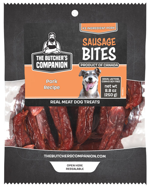 Butcher's Companion Pork Recipe Sausage Bites Dog Treats 8.8 oz