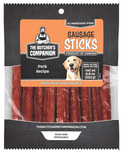 Butcher's Companion Pork Recipe Sausage Sticks Dog Treats 8.8 oz