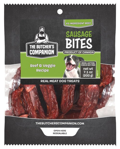 Butcher's Companion Beef & Veggie Recipe Sausage Bites Dog Treats 7.1 oz