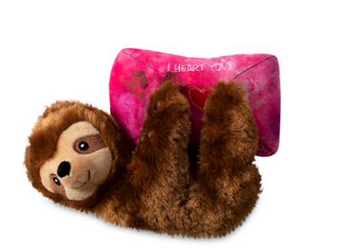 Pet Fringe Studio Valentine's Day You've Got Sloth Plush Dog Toy 9.5 in