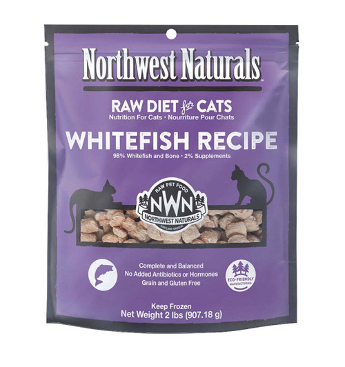 Northwest Naturals Raw Frozen Whitefish Recipe Nibbles for Cats 2 lb