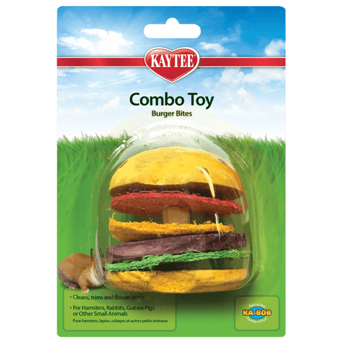 Kaytee Crispy & Wood Hamburger Chew Toy for Small Animals 