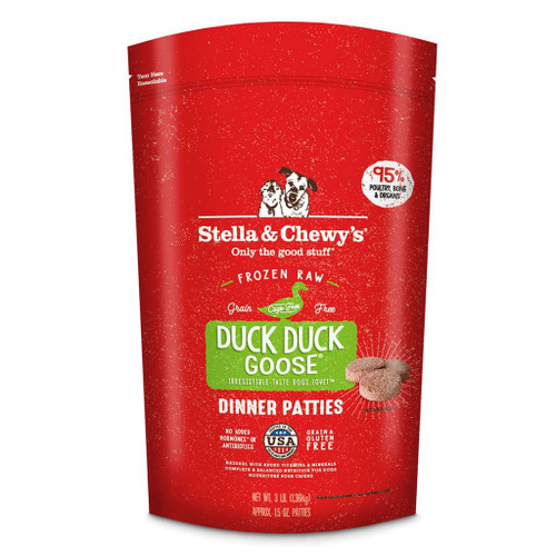 Stella & Chewy's Raw Duck Duck Goose Dinner Patties Grain-Free Frozen Dog Food