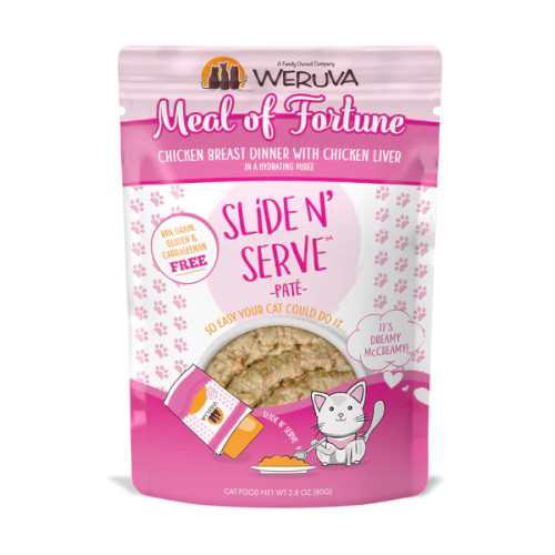 Weruva Slide N' Serve Meal of Fortune Chicken Breast Dinner with Chicken Liver Pate Grain-Free Cat Food Pouch