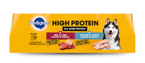 Pedigree High Protein Chicken & Turkey, Beef & Lamb Variety Pack Canned Dog Food 13.2 oz/Case of 12