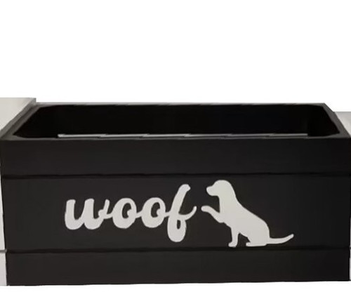 Crystal Art Gallery "Woof" Wooden Storage Crate 14 x 9 in