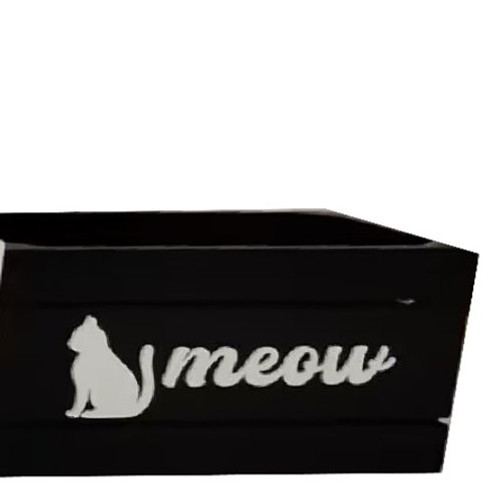 Crystal Art Gallery "Meow" Wooden Storage Crate 10 x 6 in