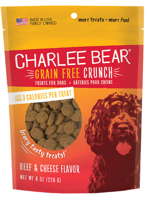 Charlee Bear Grain Free Crunch Beef & Cheese Flavor Dog Treats 8 oz