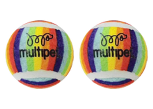Multipet Pride Rainbow Tennis Balls Cat Toys, 2 inch, 2 pk