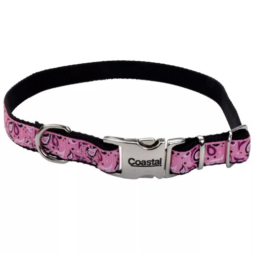 Coastal Pet Products Ribbon With Metal Buckle Adjustable Dog Collar