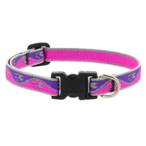 Lupine Pink Paws Reflective Adjustable Dog Collar