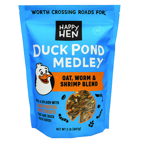 Happy Hen Duck Pond Medley Oat, Dried Worm & Shrimp Blend High-Protein Duck Treats 2 lb