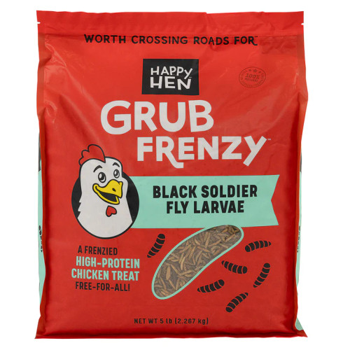 Happy Hen Grub Frenzy Dried Black Soldier Fly Larvae High-Protein Chicken 5 lb