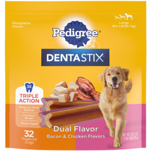 Pedigree Dentastix Large Dual Flavor Dental Treats 32 ct