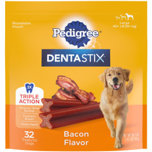 Pedigree Dentastix Large Bacon Flavor Dental Treats 32 ct