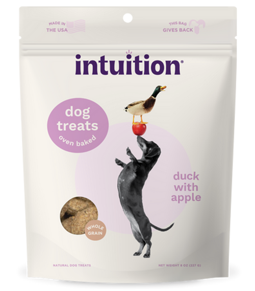 Intuition Oven Baked Dog Treats with Duck & Apple 8 oz