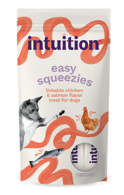 Intuition Easy Squeezies Chicken & Salmon Recipe Lickable Dog Treats 4 pk