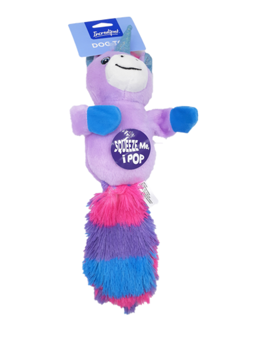 Incredipet Plush Pop Unicorn Dog Toy 