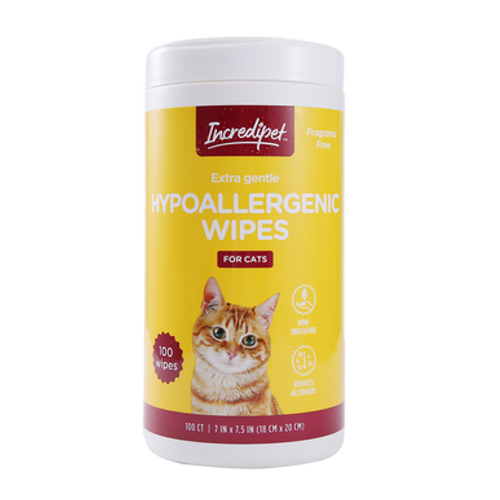 Incredipet Hypoallergenic Wipes for Cats, 100 ct 