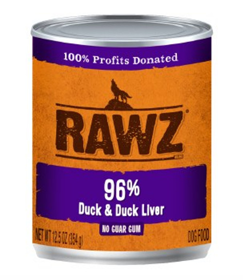 Rawz 96% Duck & Duck Liver Canned Dog Food