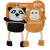 Incredipet Leather & Rope Panda & Monkey Dog Toys, 2 pack 