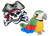 Multipet Margaritaville Pirate Skull & Parrot Cat Toys 2 pk