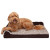 Furhaven Deluxe Chaise Two-Tone Faux Fur & Suede Lounge Dog Bed