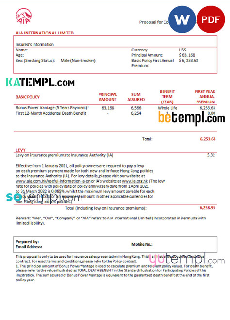 USA AIA invoice template in Word and PDF format, fully editable