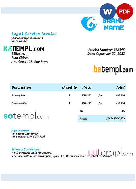 # automate bot universal multipurpose invoice template in Word and PDF format, fully editable