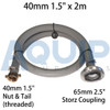 40mm x 2m Suction Hose 65mm Storz One End
