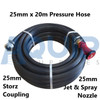 25mm x 20m Fire Pressure Hose with Nozzle & Storz