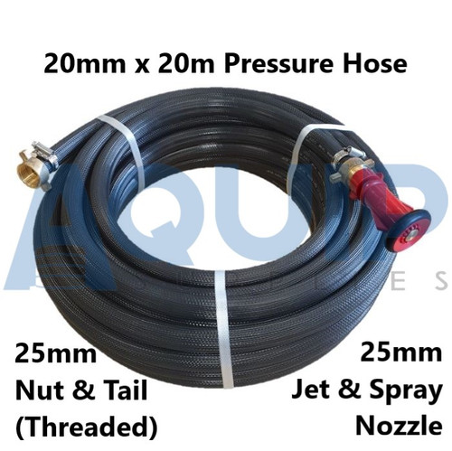 20mm x 20m Fire Pressure Hose with Nozzle