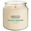 Our Ocean Breeze Odor Eliminating candle has a touch of salt, with hints of honeydew and a trace of violet.