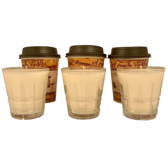 Cafe Mocha Aroma Soy Candle - Set of Three 4 Oz. Candles in Unique Coffee-To-Go Coffee Cup