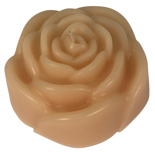 Cream Rose Candle 4" x 2" - Ivory Color with Shimmer Scent