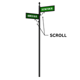 The 3" Round Street Sign Post System Double Frame