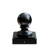 Ornamental Finial - 4" Ball and Cap - Black