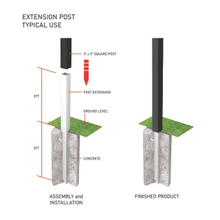 Aluminum post extension